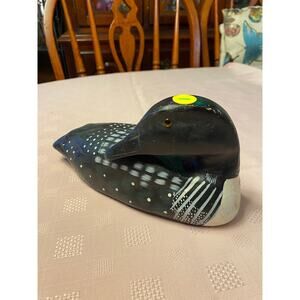 Price Products Brighton Woods Handcarved black white gray wood Duck figurine NIB